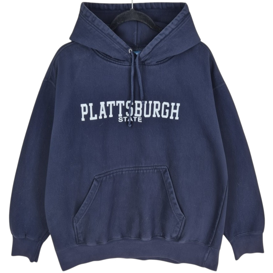 Vintage SUNY Plattsburgh 90's Dark Blue Heavy Hoodie Size XL