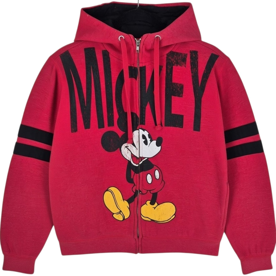 Disney Mickey Mouse Red Zip Hoodie Size S