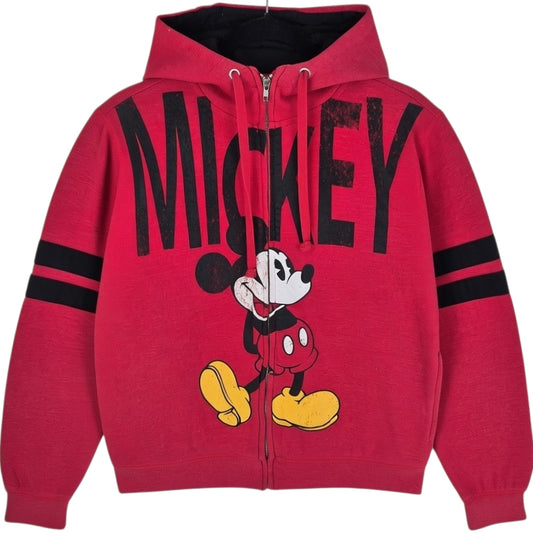 Disney Mickey Mouse Red Zip Hoodie Size S