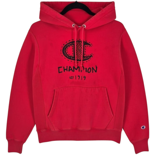 Champion Reverse Weave Red Heavy Hoodie Size S