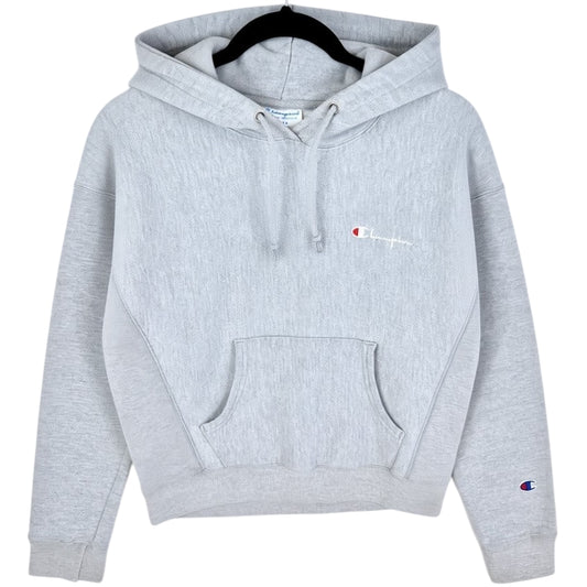 Champion Reverse Weave Womens Light Grey Heavy Hoodie Size S