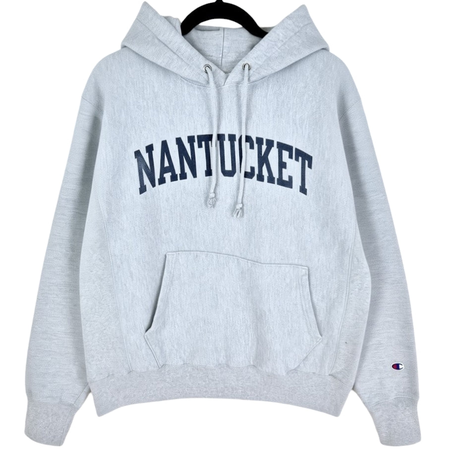 Champion Reverse Weave Nantucket Light Grey Heavy Hoodie Size M