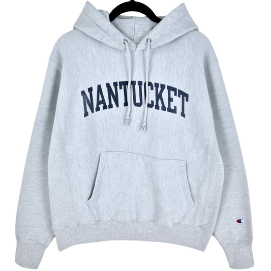 Champion Reverse Weave Nantucket Light Grey Heavy Hoodie Size M