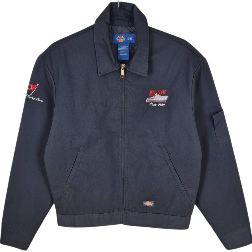 Vintage Dickies Black Ball Ferry Line Embroidered Quilted Jacket Size S