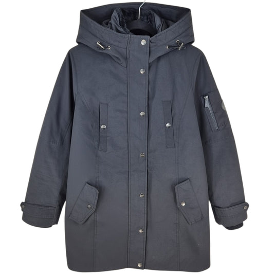 DKNY Womens Black Quilted Trench Coat Jacket Size XS