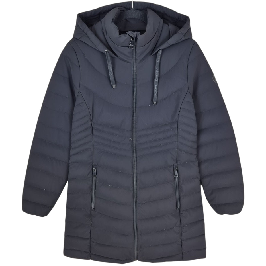 DKNY Womens Black Padded Trench Coat Down Jacket Size M