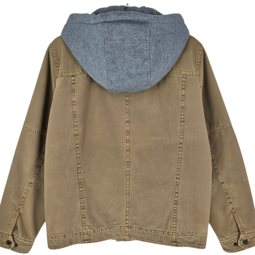Levis Brown Fleece Insulated Heavy Denim Jacket Size S
