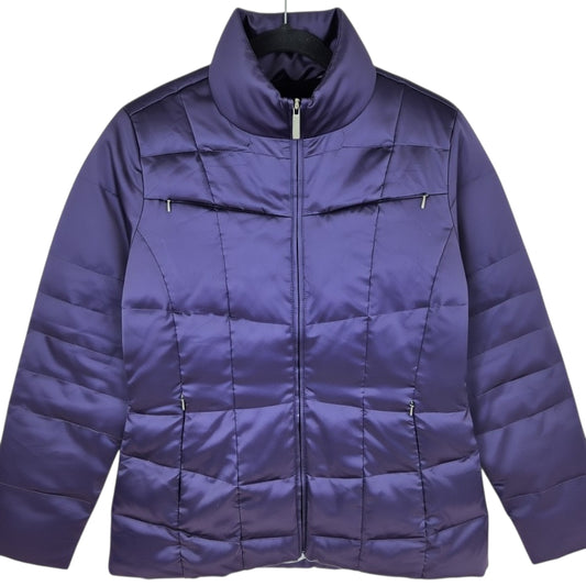 Calvin Klein Womens Purple Duck Down Puffer Jacket Size S