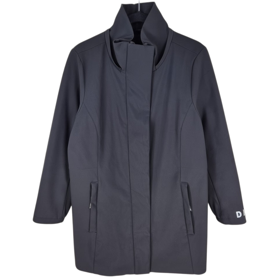 DKNY Womens Black Stretch Trench Coat Jacket Size M