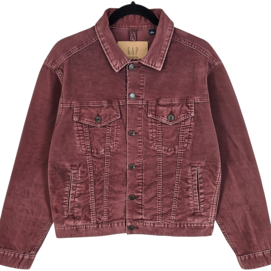 GAP Burgundy Corduroy Denim Jacket Size S
