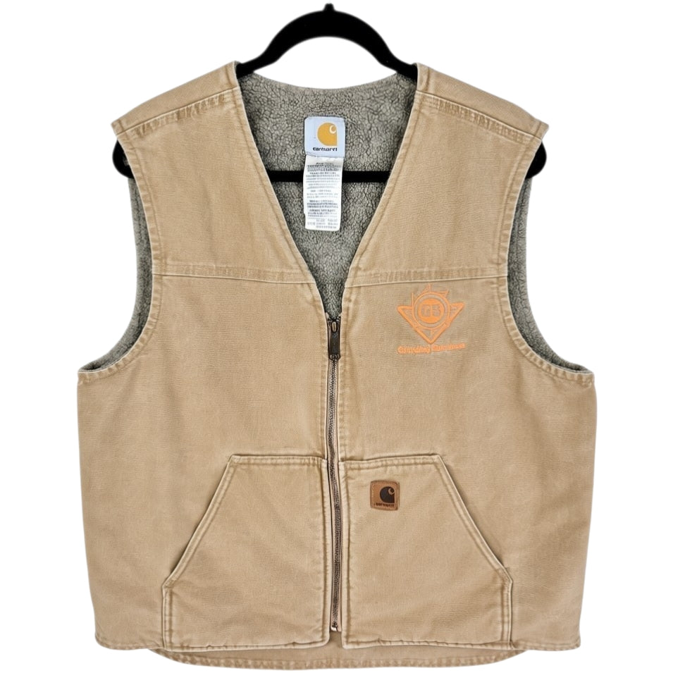 Carhartt Light Brown GS Grinding Services Light Brown Heavy Denim Vest Size L