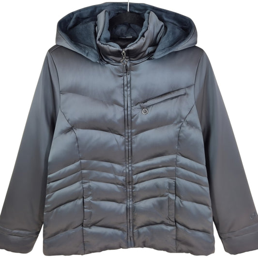 DKNY Womens Grey Insulated Down Jacket Size M