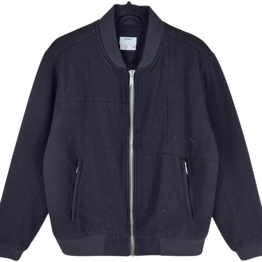 DKNY Black Heavy Bomber Jacket Size M