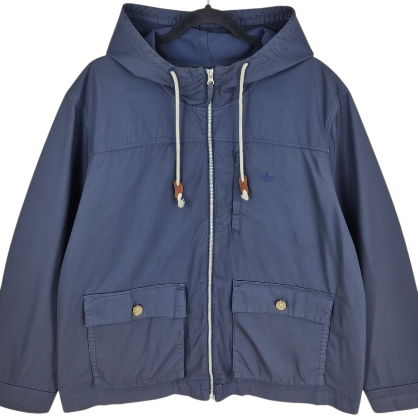 Adidas Dark Blue Light Hooded Windbreaker Jacket Size XL