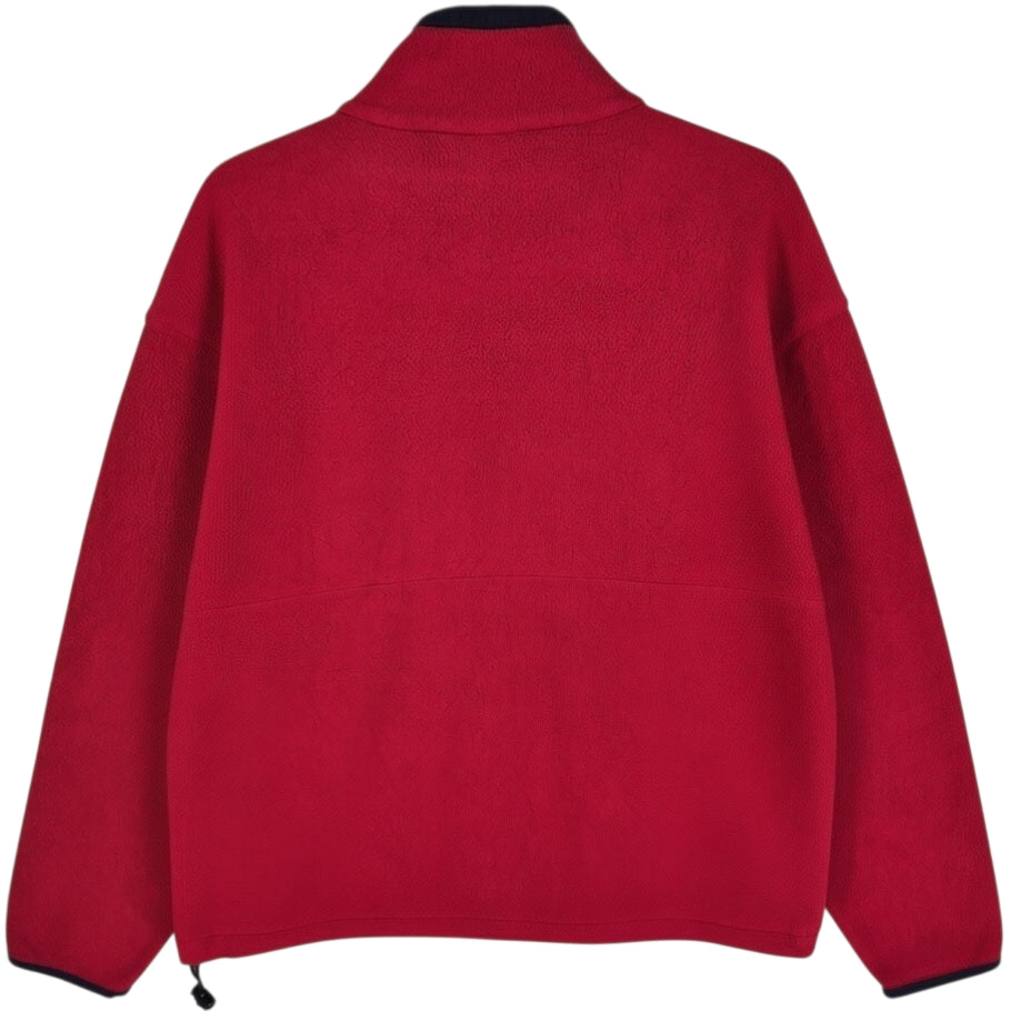 Vintage Timberland 90's Red USA Made Fleece Zip Jumper Size M