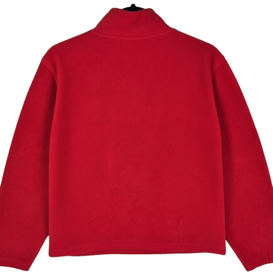 Ohio State Buckeyes Womens Red Quarter Zip Fleece Jumper Size L