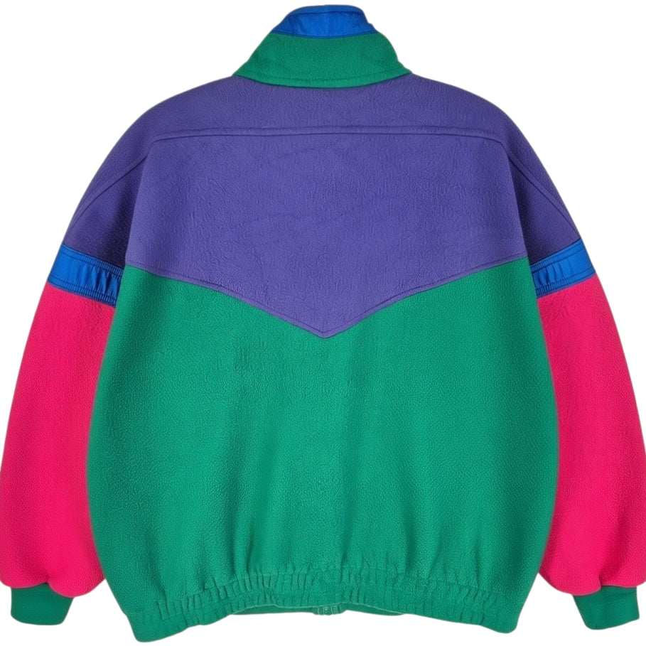 Vintage Andy Johns 90's Colourful Fleece Zip Jumper Size M