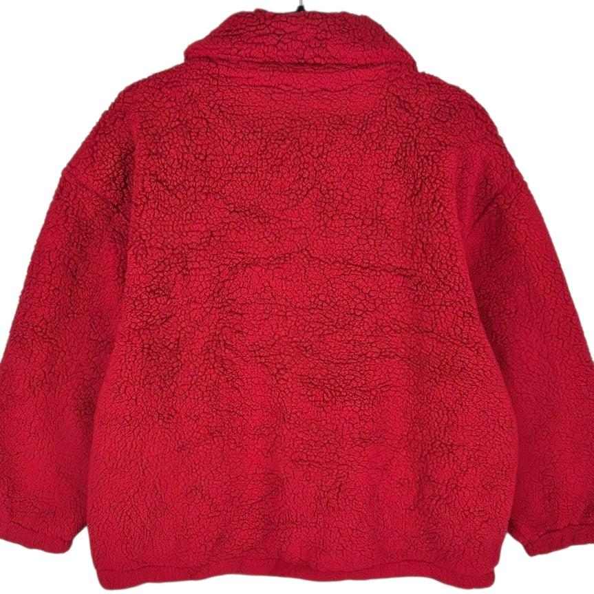 FILA Red Fleece Zip Jumper Size M