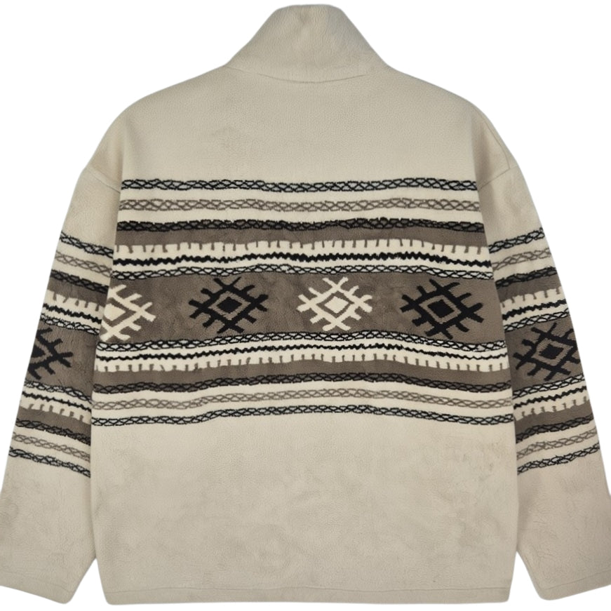 Vintage Willi Smith Collection 90's Cream Brown Fleece Jumper Size M