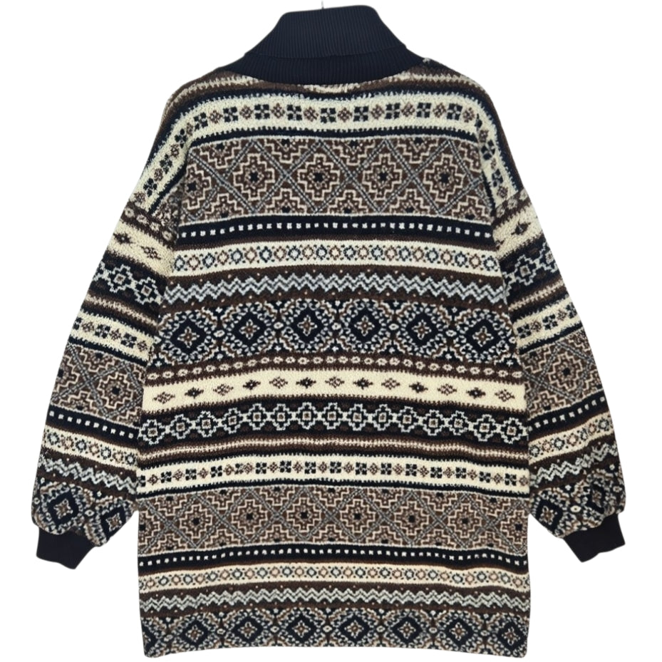 Vintage Moda International 90's Brown USA Made Turtle Fleece Jumper Size M