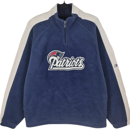 Reebok NFL New England Patriots Dark Blue Embroidered Fleece Jumper Size M