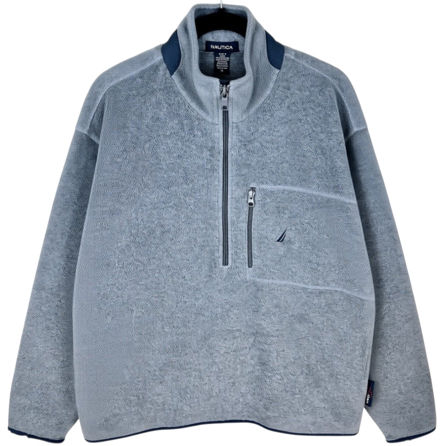 Nautica Grey Half Zip Fleece Jumper Size M