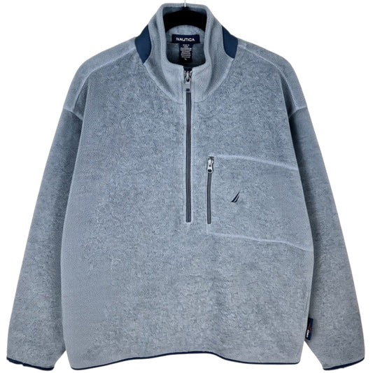 Nautica Grey Half Zip Fleece Jumper Size M