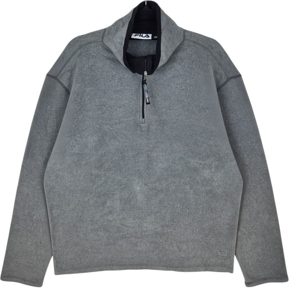 FILA Grey Quarter Zip Fleece Jumper Size L