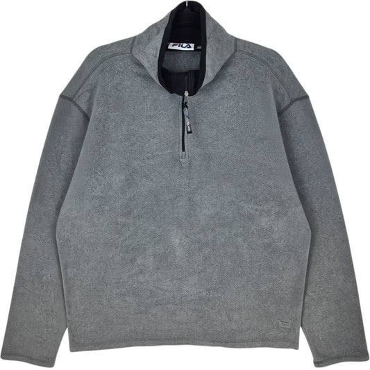 FILA Grey Quarter Zip Fleece Jumper Size L