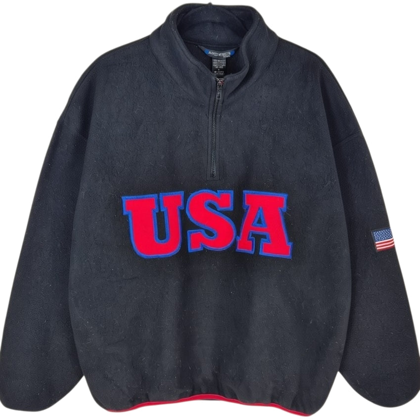 Vintage Architect 90's Black USA Embroidered Fleece Jum[per Size L