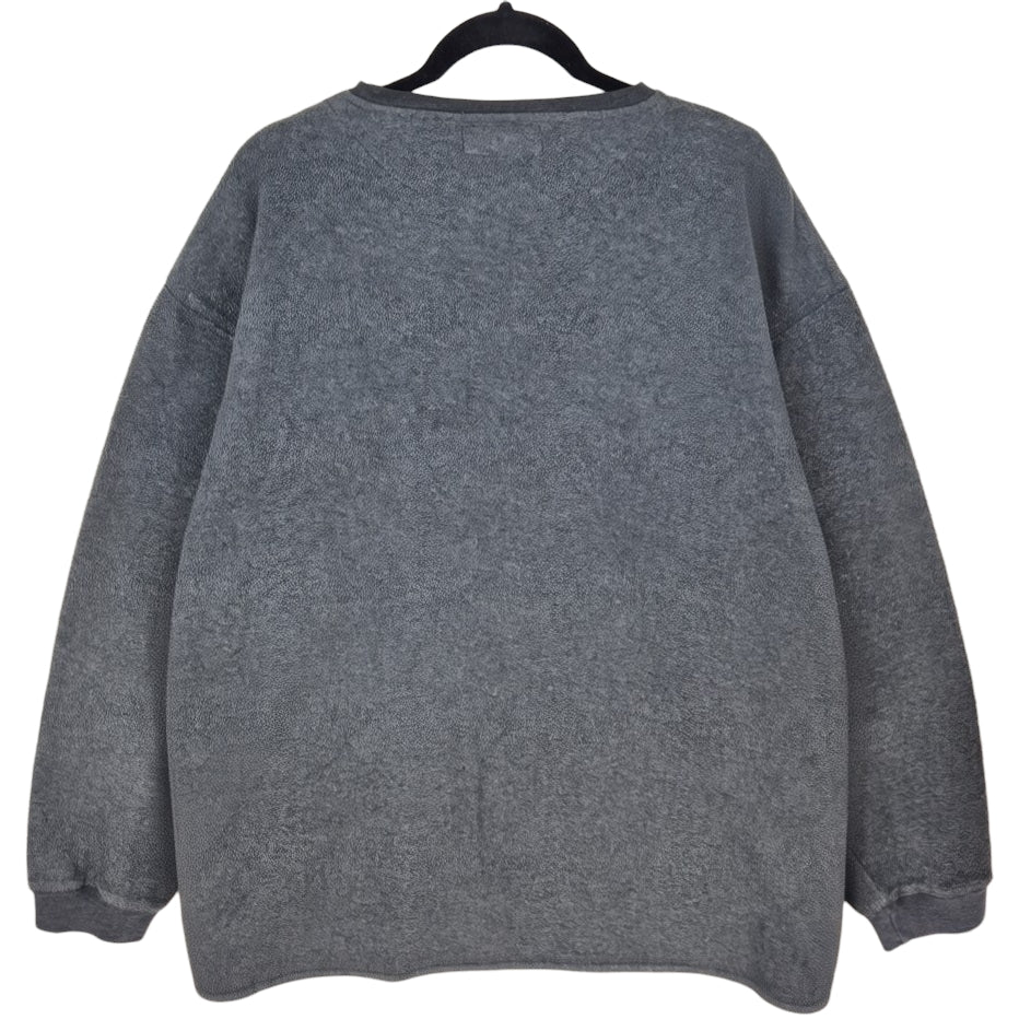 Nautica Sleepwear Dark Grey Quarter Button Fleece Jumper Size XL