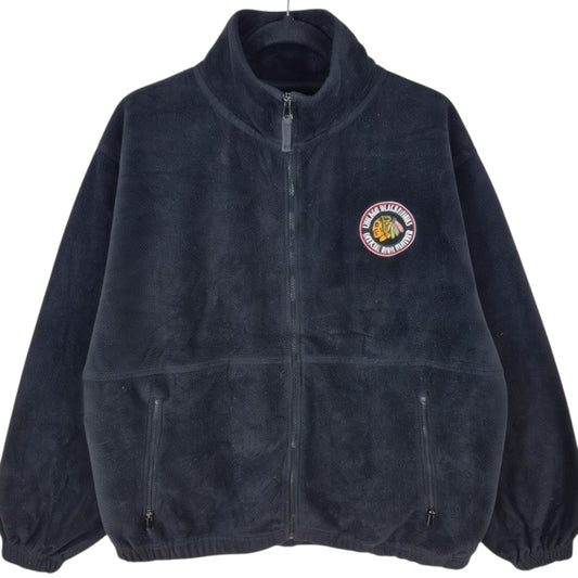 Chicago Blackhawks Official Rink Partner Black Fleece Zip Jumper Size L