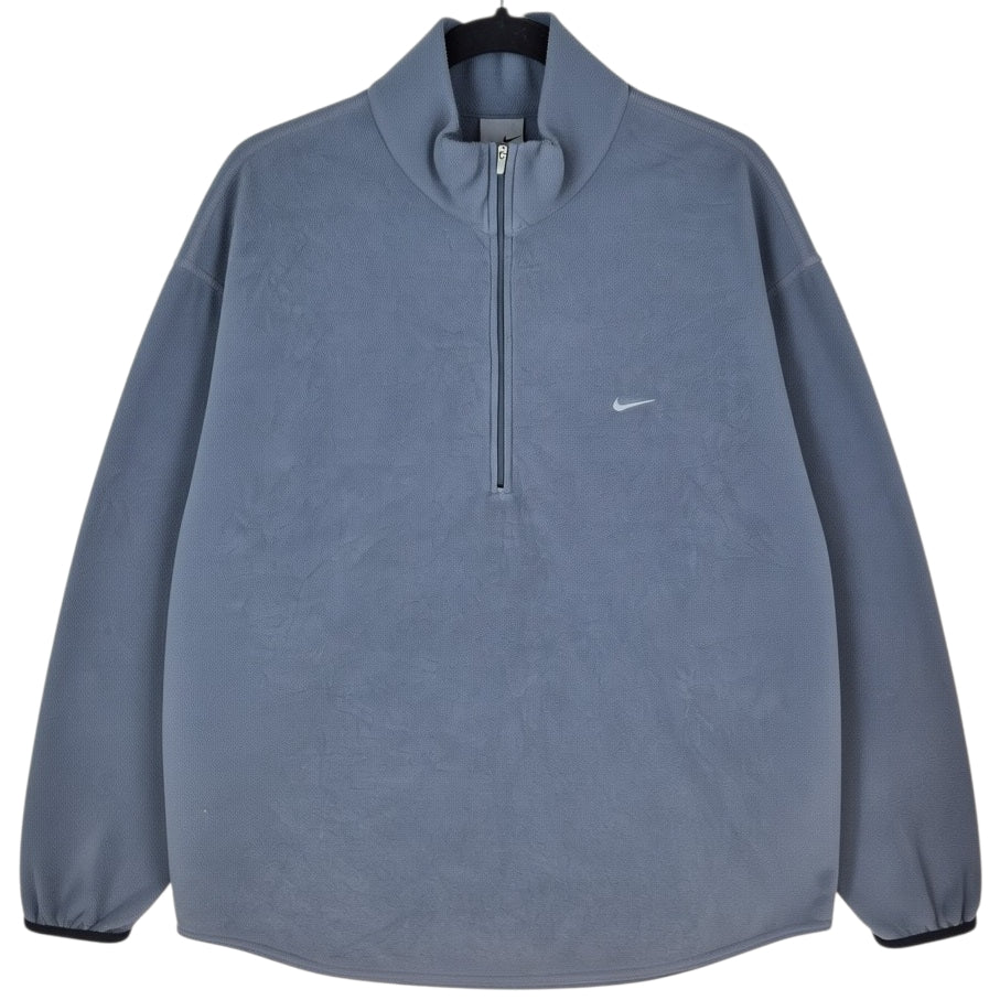 Vintage Nike 2000's Grey Quarter Zip Fleece Jumper Size XL