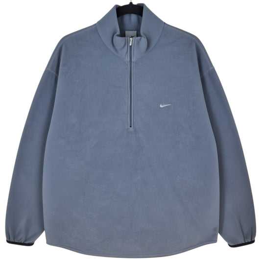 Vintage Nike 2000's Grey Quarter Zip Fleece Jumper Size XL
