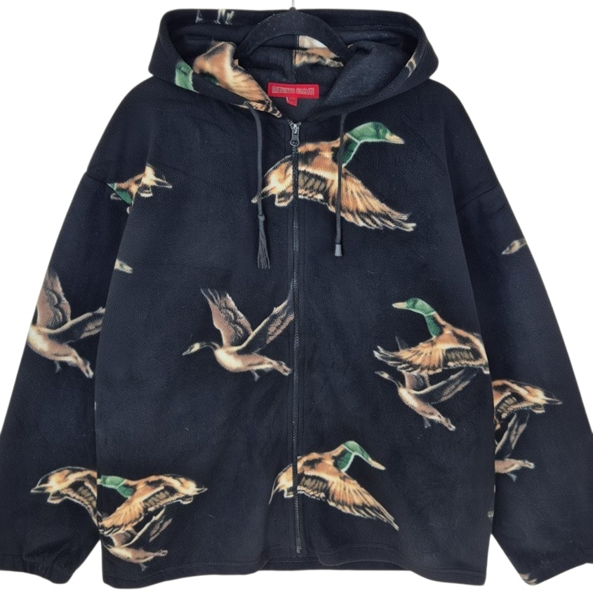 Authentic Wildlife Black Fleece Zip Hoodie Size M