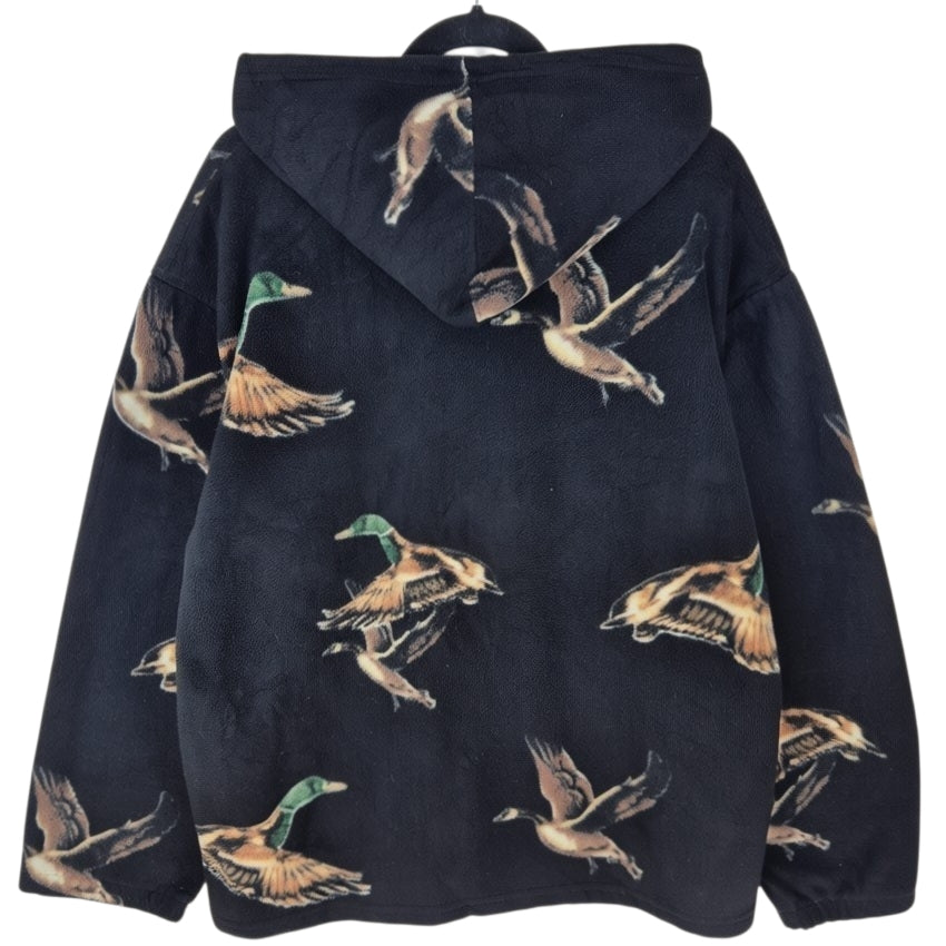 Authentic Wildlife Black Fleece Zip Hoodie Size M