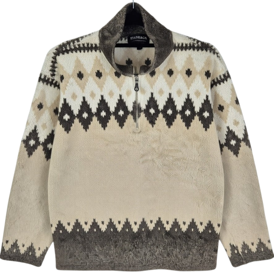 Vintage Barrage Authentic 90's Womens Light Brown Fleece Jumper Size M