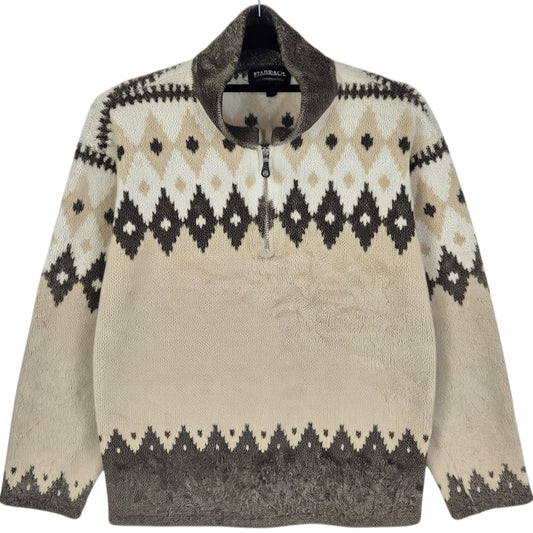 Vintage Barrage Authentic 90's Womens Light Brown Fleece Jumper Size M