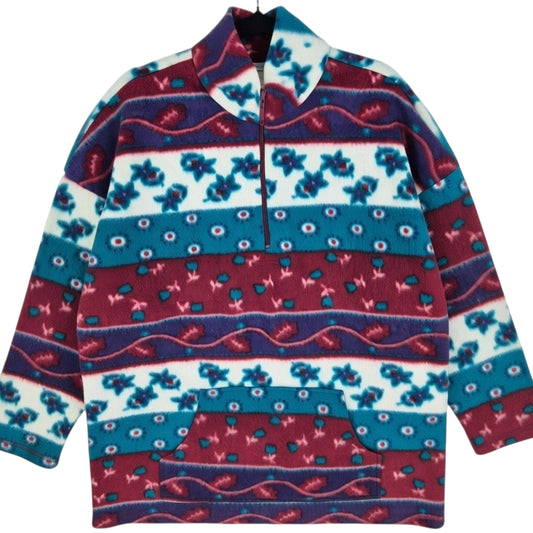 Vintage Backroad Blues 80's Colourful USA Made Fleece Jumper Size M