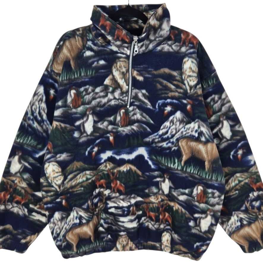 Vintage Daniel David Mountain Fleece 90's Quarter Zip Jumper Size XL