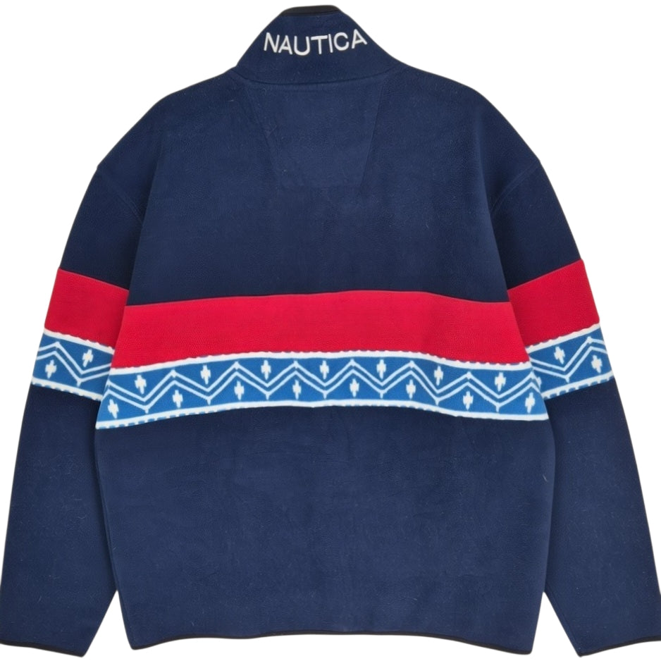 Nautica Dark Blue Quarter Zip Fleece Jumper Size XL
