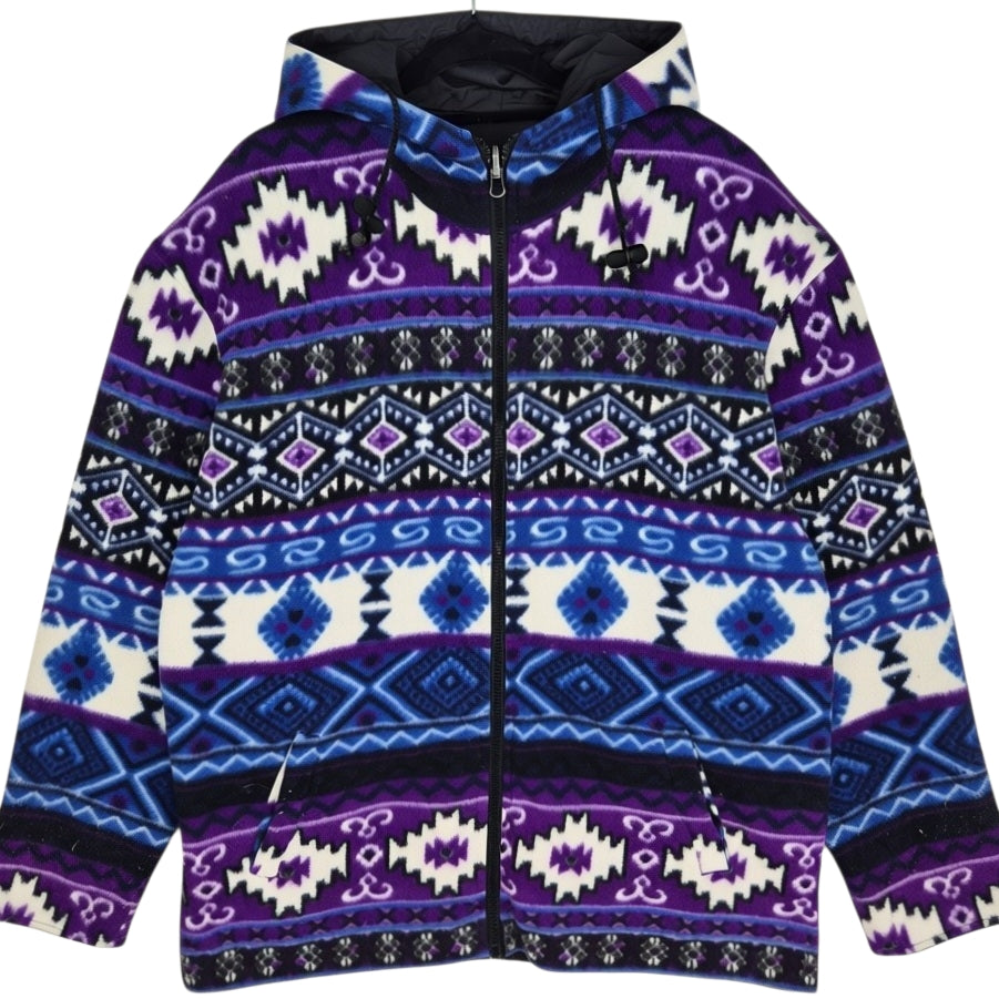Purple Quilted Fleece Zip Hoodie Size XL