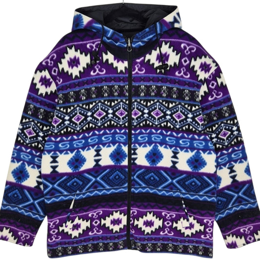 Purple Quilted Fleece Zip Hoodie Size XL