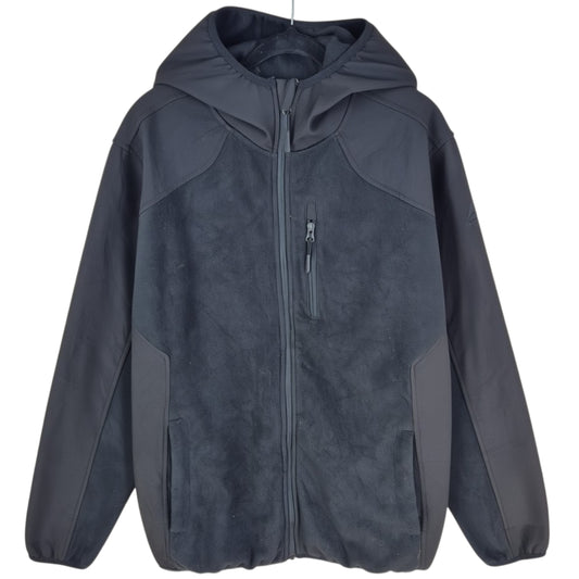 Reebok Black Hooded Fleece Zip Jumper Size L