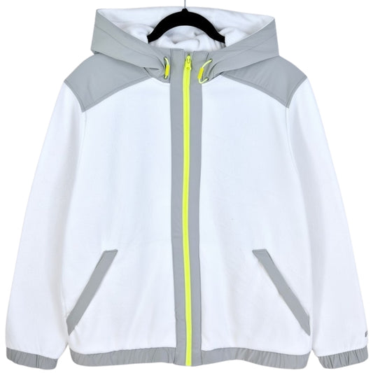 Russell Athletic White Fleece Zip Hoodie Size L