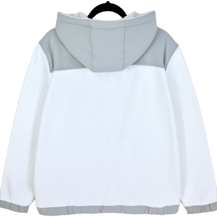 Russell Athletic White Fleece Zip Hoodie Size L
