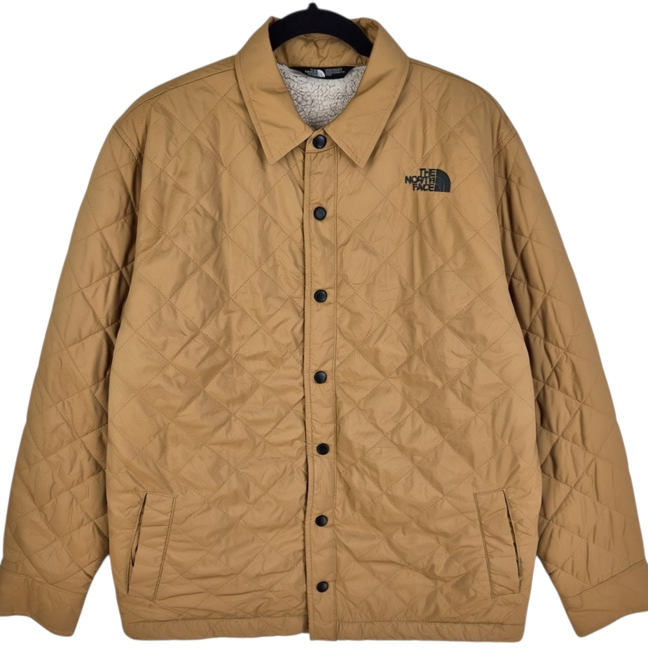 The North Face Brown Fleece Padded Button Jacket Size M