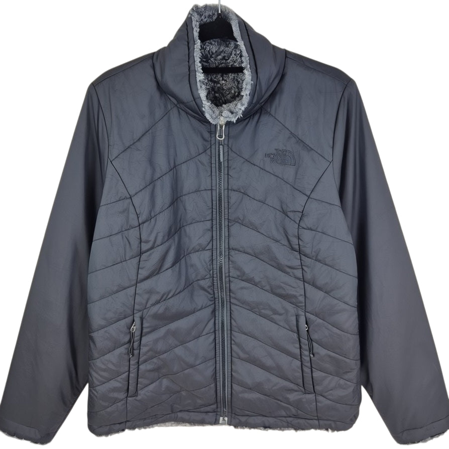 The North Face Womens Black & Grey Reversible Fleece Jacket Size S