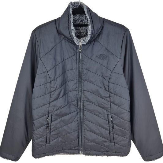 The North Face Womens Black & Grey Reversible Fleece Jacket Size S