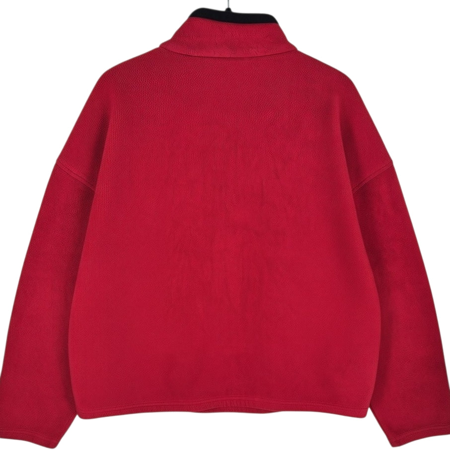 Vintage Edgewood Athletics 90's Red Quarter Zip Fleece Jumper Size XL